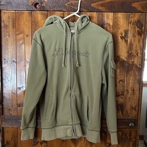 Life Is Good Olive Green Fleece Hoodie